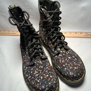 Dr. Martens Multicolor Floral Combat Boots